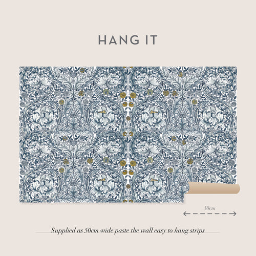 William Morris at Home Fotobehang - African Marigold Blue - 400x250 cm - vtwonen shop