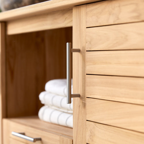 Tikamoon Massief teakhouten badmeubel 125 cm - Naturel - vtwonen shop