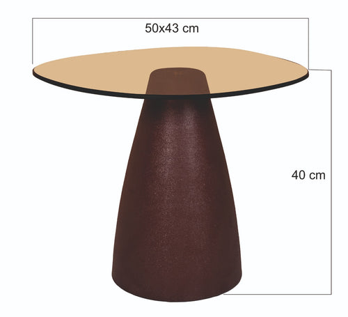 Brix bijzettafel Mylon Burgundy - 50cm - bruin