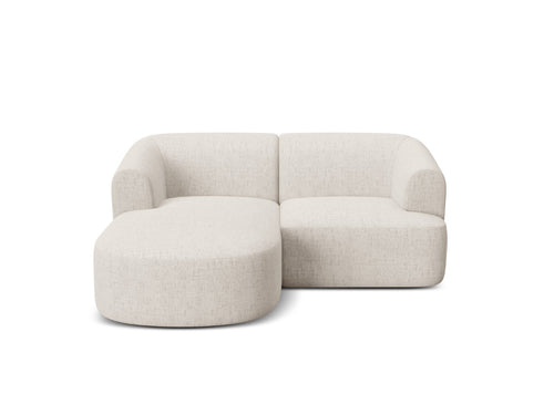 Cosmopolitan Design Modulaire hoekbank links Campi 3-zits, structurele stof lichtbeige - 156x180x70cm