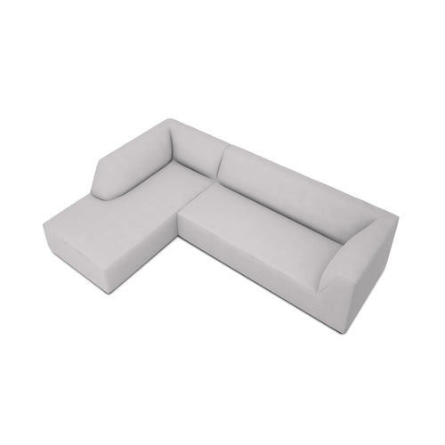 Cosmopolitan Design - Modulaire hoekbank links Siena 4-zits, structurele stof lichtgrijs - 180x273x69cm