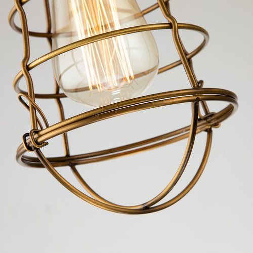 Elstead Quoizel Mixon Semi Flush Plafondlamp Verweerd Messing