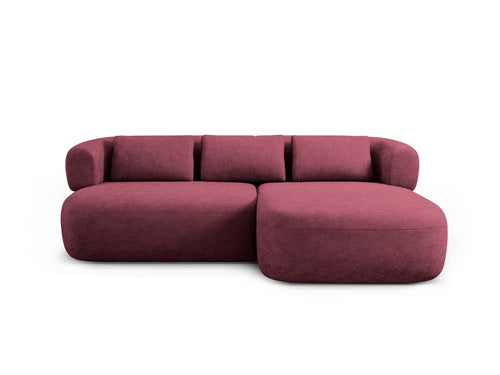 Micadoni rechter hoekbank Jenny 5-zits, chenille kersenboom - 145x200x73cm