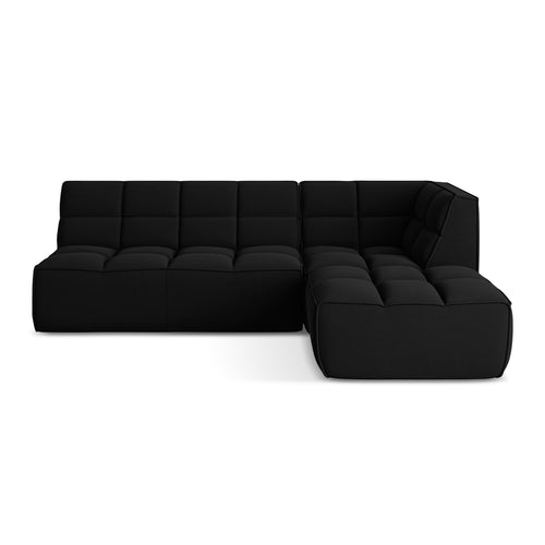 LaMiaSofa Modulaire hoekbank rechts Belluno - velours - zwart - 258x178x75