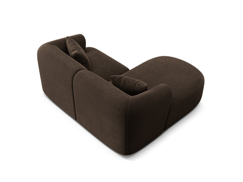 Cosmopolitan Design Modulaire hoekbank links Campi 3-zits, flueel chocolade - 156x180x70cm