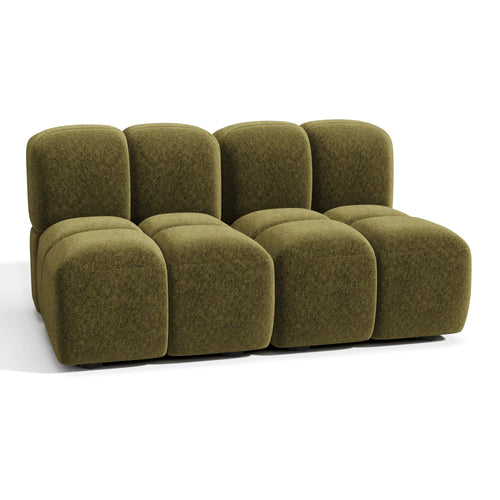 Premium Interiors - Modulaire bank MOSS - fluweel met structuur  156cm