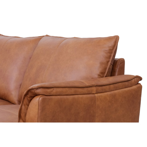 Furnhouse chaise longue bank rechts Soul - Cognacbruin - Leer - 155x233x88