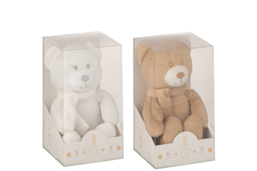 J-Line knuffel Beer - polyester - wit/beige - 2  stuks - vtwonen shop