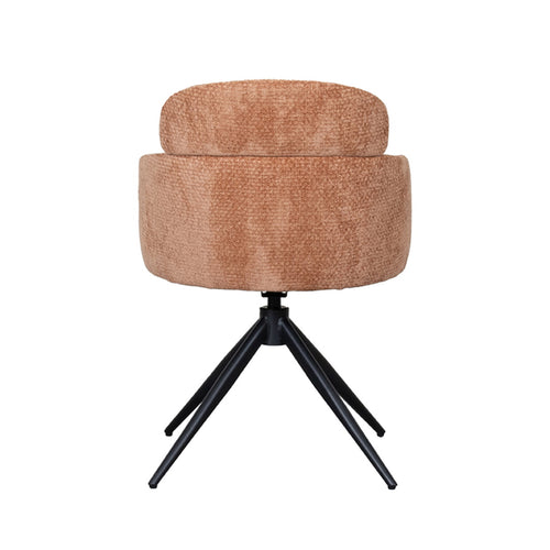 LABEL51 Eetkamerstoel Levi - Cognac Stof - Draaibaar - Set van 2