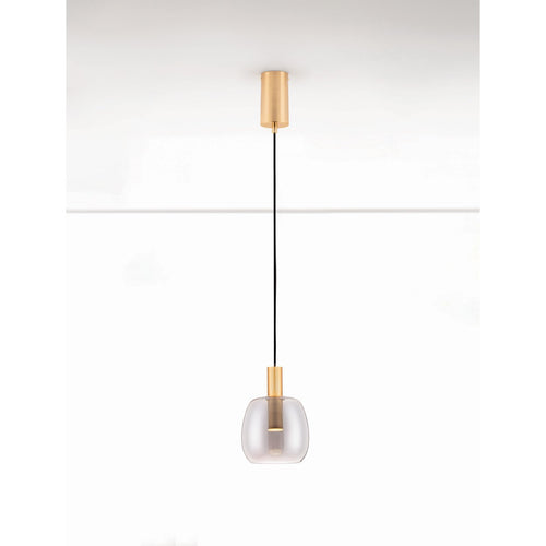 Nova Luce IMATIA Dome hanglamp voor plafond, rookkleurig messing goud, LED 7W 192lm 3000K