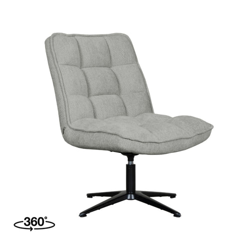 LABEL51 Fauteuil Vince - Grijs Stof - Draaibaar - vtwonen shop