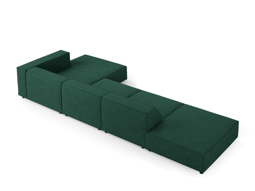 Cosmopolitan Design rechter hoekbank Arendal 5-zits, chenille met ribbeleffect, flessengroen - 166x341x70cm