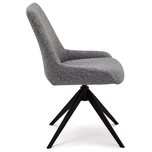 Furnhouse eetkamerstoel Helena - Grijs - Stof (Bouclé) - Set van 2