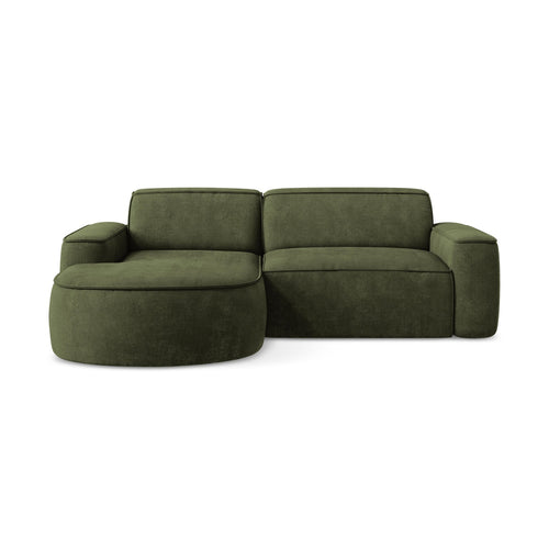 LaMiaSofa hoekbank links Melissa - chenille stof - olijf - 224x166x70