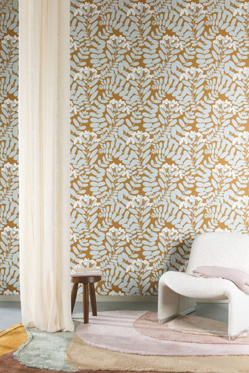 Masureel behang bloemen blauw - 53 cm x 10.05 m - 631058 - vtwonen shop