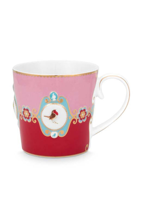 Pip Studio Mokken - Love Birds Medallion - Rood Roze - 300ml - Set van 2
