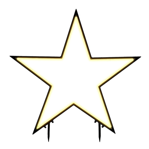 Luca Lighting Garden d'Light Ster Tuinsteker met Warm Witte LED Verlichting - L90 x H102 cm - Metaal - Zwart - vtwonen shop