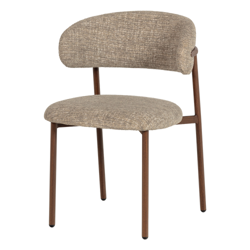 WOOOD eetkamerstoel Kelu - Wollig - Naturel Melange - Set Van 2 - 80x45x58