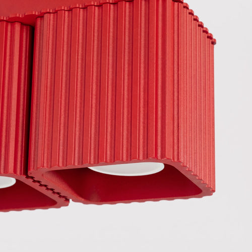 Sollux Lighting Plafondlamp RIFF 2 rood GU10 - 20,5x10x12cm