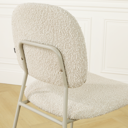 Nolon Jasmijn Eetkamerstoel Bouclé Beige - Grijsbeige - vtwonen shop