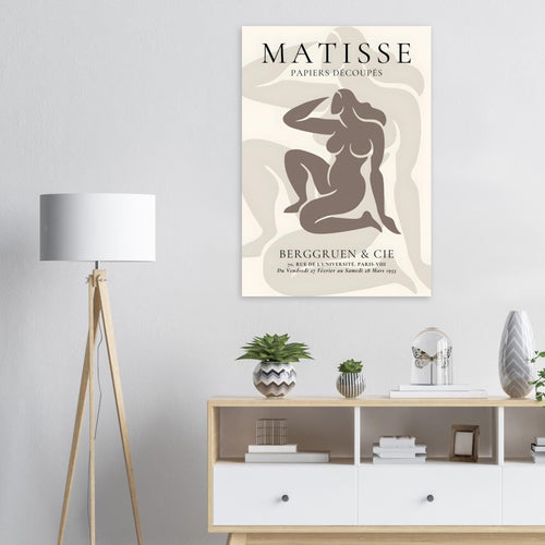 Artfulprints Poster Matisse - Shapes of her   - 70x100 cm - Taupe