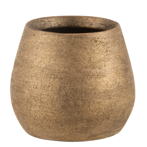 J-Line bloempot Oneffen Ruw - keramiek - goud - small - 2 stuks - Ø 16 cm - vtwonen shop