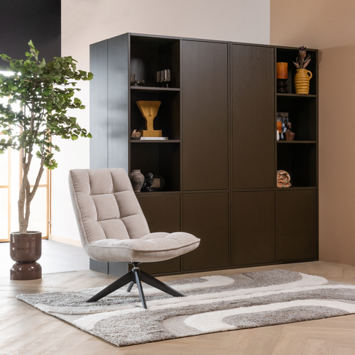 WOOOD opbergkast links Meggy - Grenen hout - Middenbruin - 215x108x40