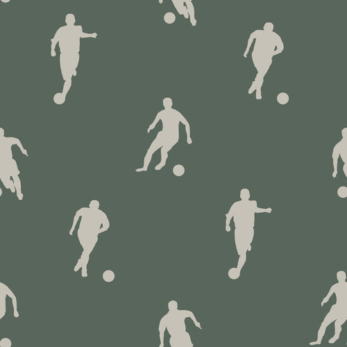 ESTAhome behang voetbalspelers donkergroen - 53 cm x 10.05 m - 139507