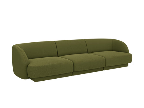 Micadoni Bank Miley 3-zits, boucle donker olijfgroen - 90x255x70cm
