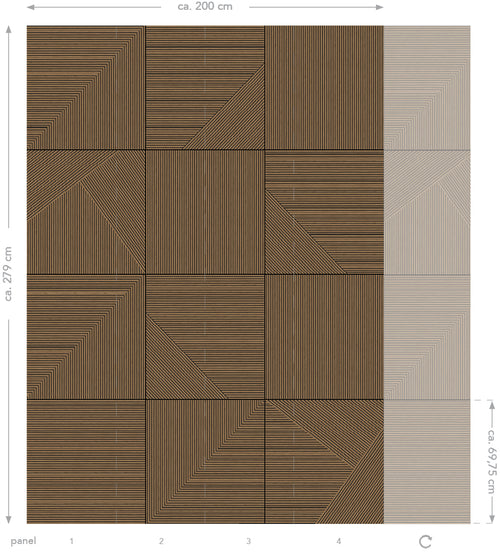 Origin Wallcoverings fotobehang 3D-houtmotief bruin - 200 x 279 cm - 357315 - vtwonen shop