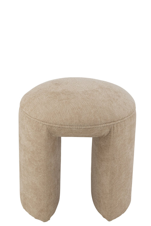 J-Line kruk Rond - textiel - beige
