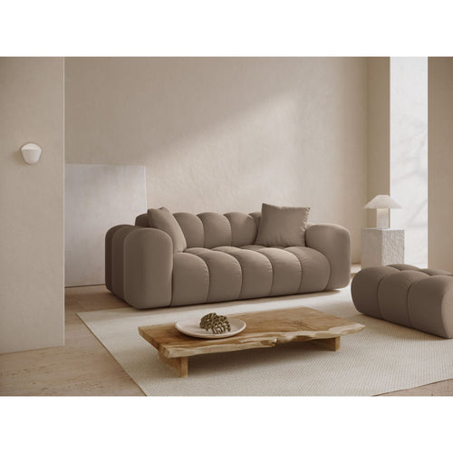 Cosmopolitan Design - Bank Treno 3-zits, flueel cappuccino - 94x210x70cm