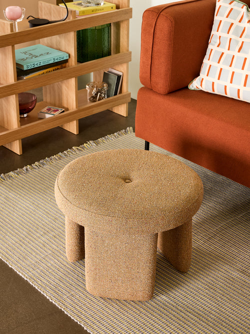 Hübsch poef Rocco - polyester - ø54xh41cm