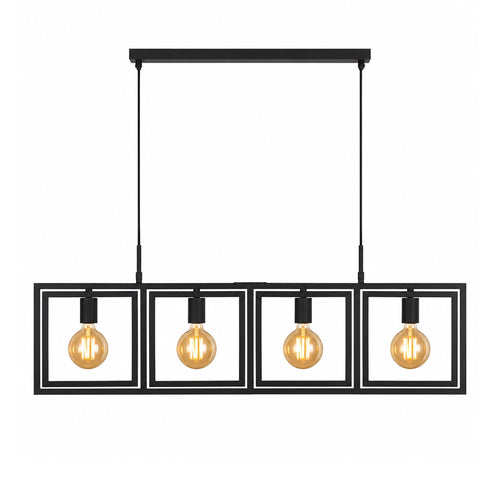 Searchlight hanglamp Plaza - 4 lichts - 113.5  x 150   cm - zwart