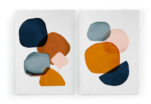 Set 2 Canvas 60x40 Gekleurde Bubbels