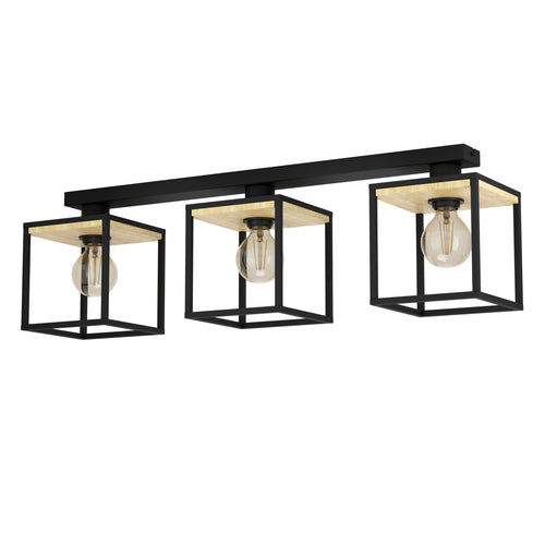 EGLO plafondlamp Libertad - e27 - 86 cm - zwart/bruin - vtwonen shop