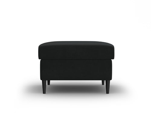 Cosmopolitan Design Poef Kyoto flueel zwart - 70x70x45cm