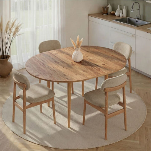 Calicosy - Ronde uitschuifbare eettafel KLARA - 100x100x75 cm