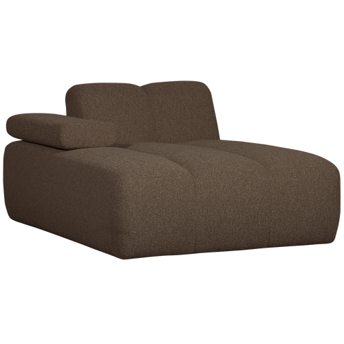 WOOOD chaise longue element links Mojo - Bouclé - Bruin - 74x162x122cm - vtwonen shop