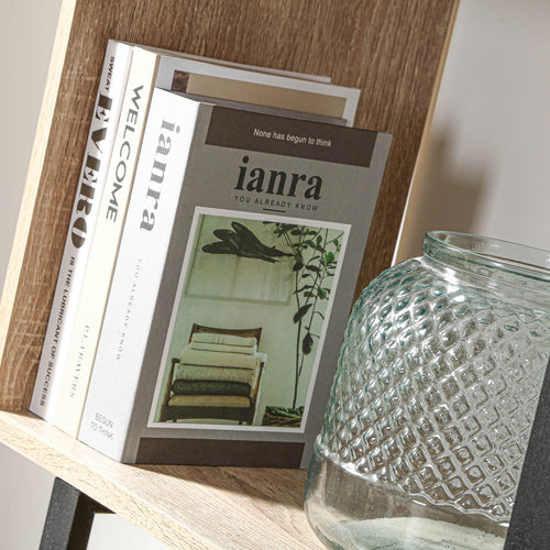Calicosy - Boekenkast met 4 Niveaus en Houten Decor - 30x60x147,5 cm