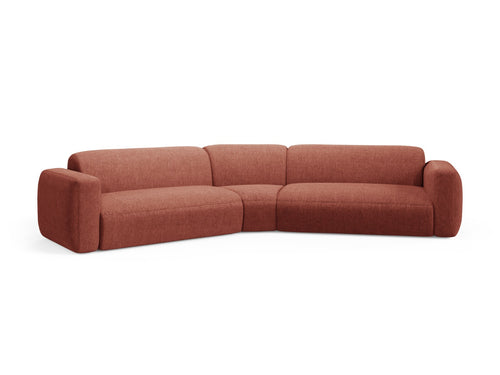 Cosmopolitan Design Symmetrische modulaire hoekbank Strino 3-zits, structurele stof koraal - 210x344x78cm