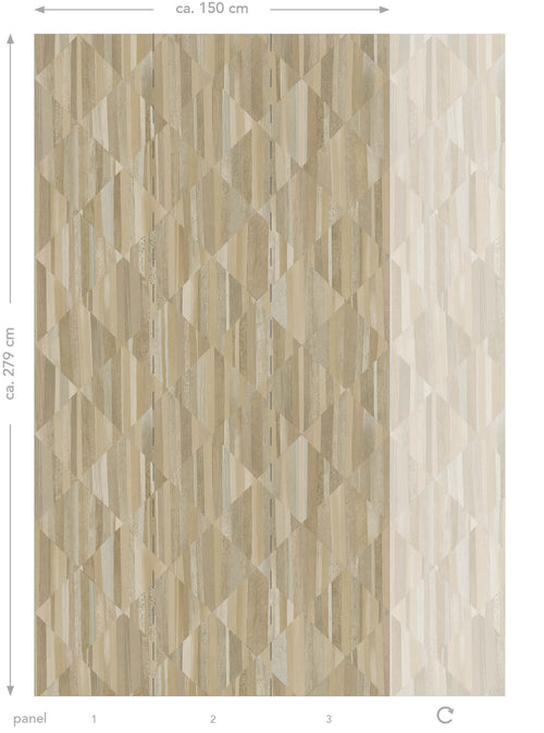 Origin Wallcoverings fotobehang 3D-houtmotief beige - 1,5 x 2,79 m - 357296 - vtwonen shop