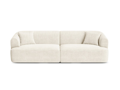 Cosmopolitan Design Modulaire bank Campi 4-zits, ribfluwelen ivoor - 90x255x70cm