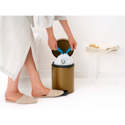 Brabantia NewIcon Pedaalemmer, 5 liter, kunststof binnenemmer - Warm Brass