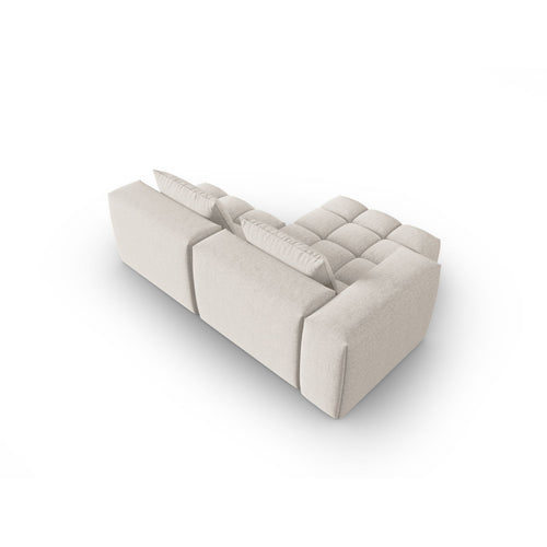 Cosmopolitan Design - Modulaire hoekbank links Verona 3-zits, structurele stof beige - 145x205x70cm