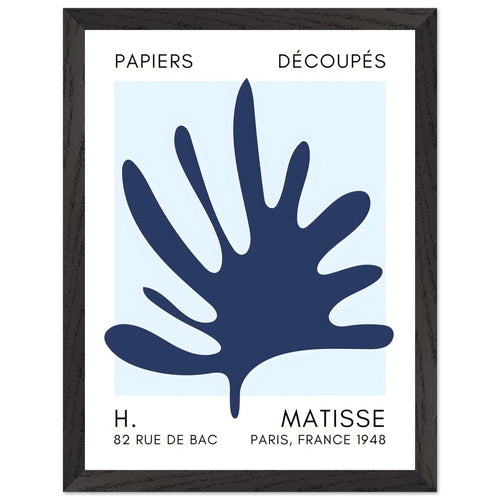 Artfulprints Poster met Lijst Matisse – Coral drift navy blue I   - 30x40 cm - Blauw