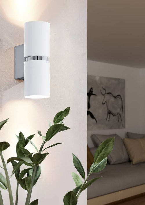 EGLO wandlamp Passa - 2 lichts - chroom, wit - vtwonen shop