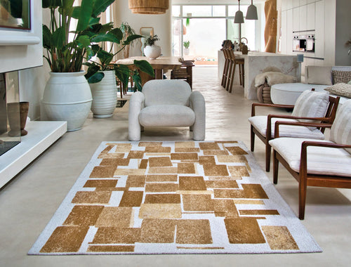 vloerkleed 9357 Nuggets - Geel - 80 x 250 cm