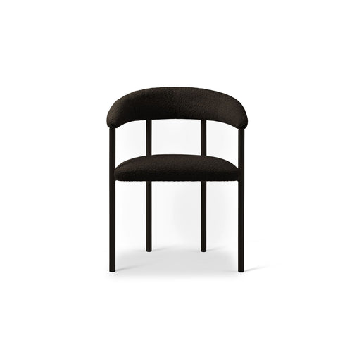 Set van 2 stoelen met gesp Lea boucle bruin - 53.5x56.5x74cm