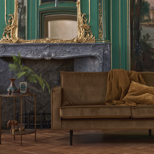 WOOOD 3-zits bank Rodeo - Velvet - Honing Geel - 85x277x86 - vtwonen shop